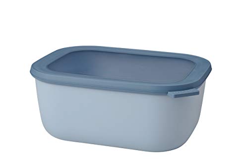 Mepal - Multi Bowl Cirqula Rectangular - Vorratsdose mit Deckel - Geeignet als Luftdichte Aufbewahrungsbox für den Kühlschrank, Mikrowellengeschirr & als Frischhaltedosen - 3000 ml - Nordic Blue von Mepal