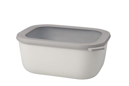 Mepal - Multi Bowl Cirqula Rectangular - Vorratsdose mit Deckel - Geeignet als Luftdichte Aufbewahrungsbox für den Kühlschrank, Mikrowellengeschirr & als Frischhaltedosen - 3000 ml - Nordic White von Mepal