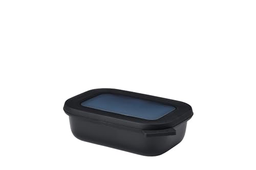 Mepal - Multi Bowl Cirqula Rectangular - Vorratsdose mit Deckel - Geeignet als Luftdichte Aufbewahrungsbox für den Kühlschrank, Mikrowellengeschirr & als Frischhaltedosen - 500 ml - Nordic Black von Mepal