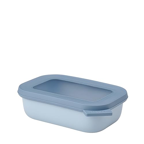 Mepal - Multi Bowl Cirqula Rectangular - Vorratsdose mit Deckel - Geeignet als Luftdichte Aufbewahrungsbox für den Kühlschrank, Mikrowellengeschirr & als Frischhaltedosen - 500 ml - Nordic Blue von Mepal