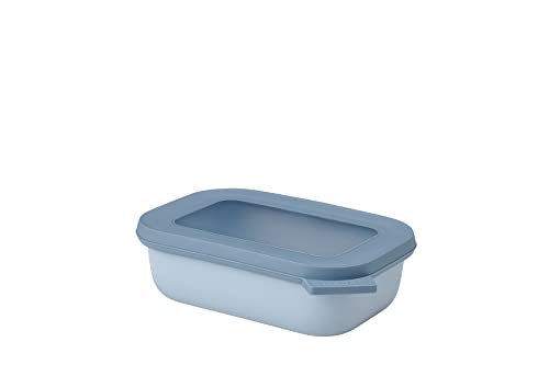Mepal - Multi Bowl Cirqula Rectangular - Vorratsdose mit Deckel - Geeignet als Luftdichte Aufbewahrungsbox für den Kühlschrank, Mikrowellengeschirr & als Frischhaltedosen - 500 ml - Nordic Blue von Mepal