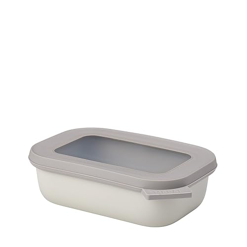 Mepal Multi Bowl Cirqula Rectangular - Mikrowellen Geschir - Geeignet als Luftdichte Aufbewahrungsbox für den Kühlschrank, Mikrowellengeschirr & als Frischhaltedosen - 500 ml - Nordic white von Mepal