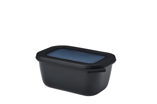 Mepal - Multi Bowl Cirqula Rectangular - Vorratsdose mit Deckel - Geeignet als Luftdichte Aufbewahrungsbox für den Kühlschrank, Mikrowellengeschirr & als Frischhaltedosen - 750 ml - Nordic Black von Mepal