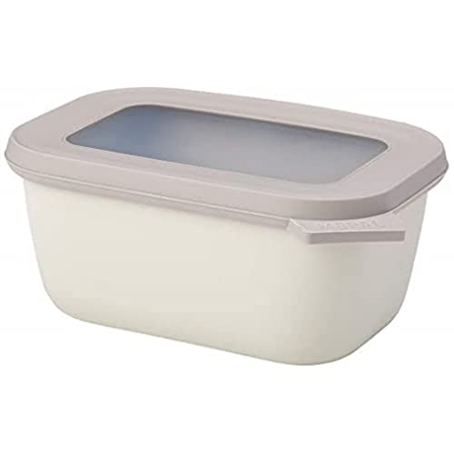 Mepal - Multi Bowl Cirqula Rectangular - Vorratsdose mit Deckel - Geeignet als Luftdichte Aufbewahrungsbox für den Kühlschrank, Mikrowellengeschirr & als Frischhaltedosen - 750 ml - Nordic White von Mepal