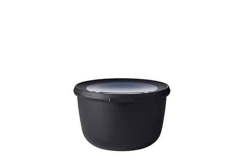 Mepal - Multi Bowl Cirqula Round - Vorratsdose mit Deckel - Geeignet als Luftdichte Aufbewahrungsbox für den Kühlschrank, Mikrowellengeschirr & als Frischhaltedosen - 1000 ml - Nordic Black von Mepal