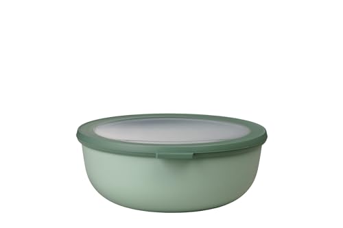 Mepal - Multi Bowl Cirqula Round - Vorratsdose mit Deckel - Geeignet als Luftdichte Aufbewahrungsbox für den Kühlschrank, Mikrowellengeschirr & als Frischhaltedosen - 2250 ml - Nordic Sage von Mepal