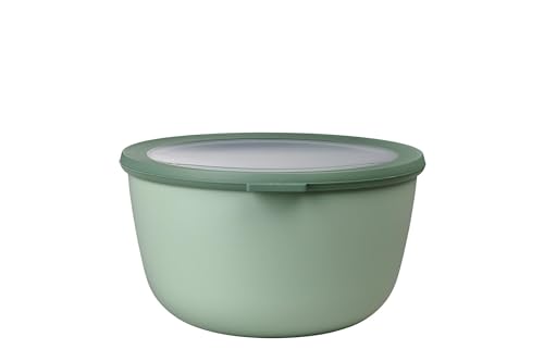 Mepal - Multi Bowl Cirqula Round - Vorratsdose mit Deckel - Geeignet als Luftdichte Aufbewahrungsbox für den Kühlschrank, Mikrowellengeschirr & als Frischhaltedosen - 3000 ml - Nordic Sage von Mepal