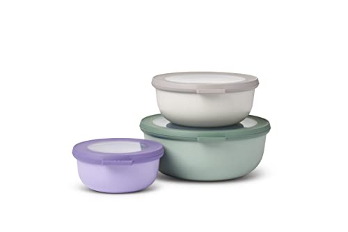 Mepal Multischüssel-Set Cirqula 3-teilig – Assorted – flach und rund –Inhalt: 350, 750 1250 ml – bruchfestes Material-auslaufsicher – tiefkühl und spülmaschinengeeignet von Mepal