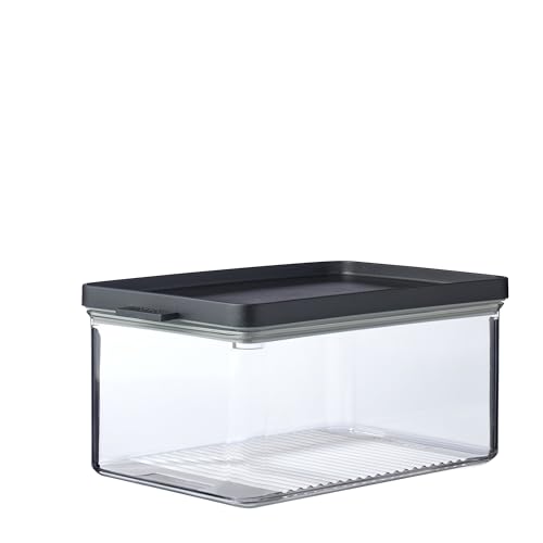 Mepal Käsedose mit Deckel - Kühlschrank Organizer – Käsedose Kühlschrank - Luftdichter Kühlschrankbehälter mit Antikondensationseinsatz - Aufbewahrungsbox - 2000 ml - Black von Mepal