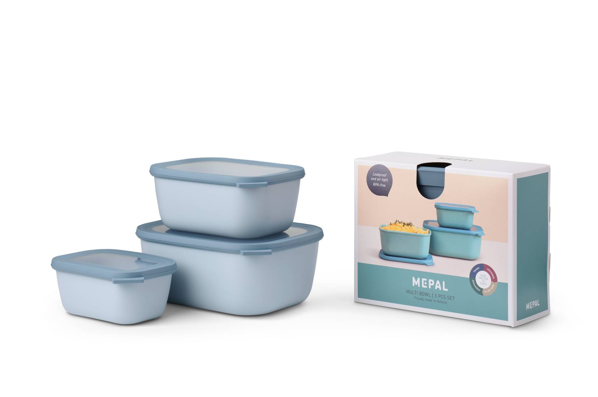 Mepal Set Cirqula rechteckig 3-tlg. 750 + 1500 + 3000 ml in Farbe Nordic Blue Mepal Set Cirqula rechteckig 3-tlg. 750 + 1500 + 3000 ml in Farbe Nordic Blue von Mepal
