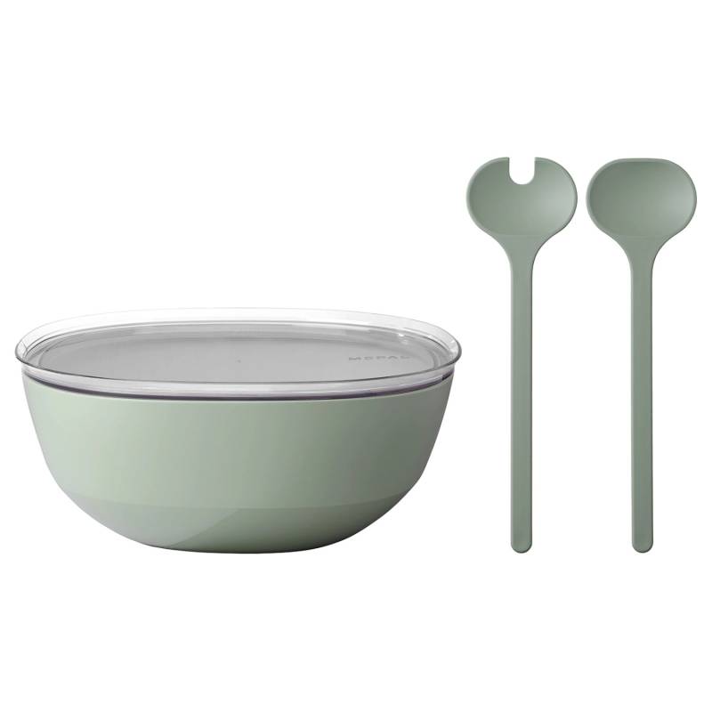 Mepal Silueta Servierschale mit Deckel und Salatbesteck 5000 ml Nordic Sage von Mepal