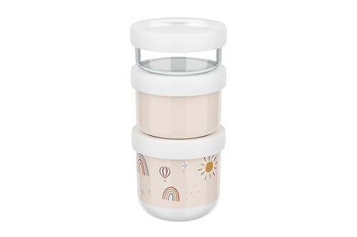 Mepal - Snackbox stapelbar 3-teilig Mio - Stapeln nach Bedarf - Mikrowellen- und Gefrierfachgeeignet - Auslaufsicher - Spülmaschinengeeignet - 100 + 175 + 275 ml - Sunshine & Rainbow von Mepal