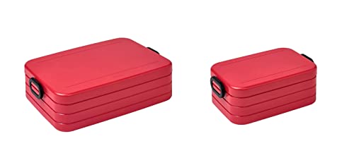 Mepal | Take a Break Duo Pack | Brotdose To Go | Lunchboxen für 2 bis 4 Sandwiches oder 4 bis 8 Brotscheiben | ideal für Meal Prep | Essenbox mit Unterteilung | Nordic Red von Mepal