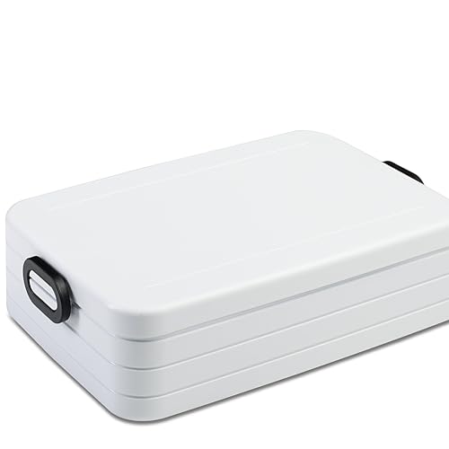 Mepal - Lunchbox Take a Break Large - Brotdose To Go - Für 4 Sandwiches oder 8 Brotscheiben - Meal Prep Box - Essensbox mit Unterteilung - Spülmaschinenfest - 1500 ml - White von Mepal