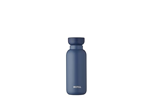 Mepal - Isolierflasche Ellipse - Doppelwandige Thermo Wasserflasche - Thermosflasche für Unterwegs - 9 Stunden heiß & 12 Stunden kalt - Edelstahl - 350 ml - Nordic denim von Mepal