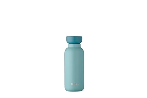 Mepal - Isolierflasche Ellipse - Doppelwandige Thermo Wasserflasche - Thermosflasche für Unterwegs - 9 Stunden heiß & 12 Stunden kalt - Edelstahl - 350 ml - Nordic Denim von Mepal
