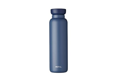 Mepal - Isolierflasche Ellipse - Doppelwandige Thermo Wasserflasche - Thermosflasche für Unterwegs - 12 Stunden heiß & 24 Stunden kalt - Edelstahl - 900 ml - Nordic Denim von Mepal