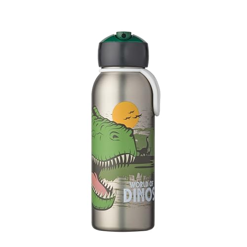Mepal - Thermoflasche Flip-up Campus - Isolierte Trinkflaschen für Kinder - Edelstahl Thermosflasche - 4 Stunden heiß & 12 Stunden kalt - BPA-frei - 350 ml - Dino von Mepal