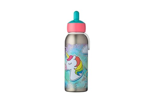 Mepal - Thermoflasche Flip-Up Campus - Isolierte Trinkflaschen für Kinder - Edelstahl Thermosflasche - 9 Stunden heiß & 12 Stunden kalt - BPA-frei - 350 ml - Unicorn von Mepal