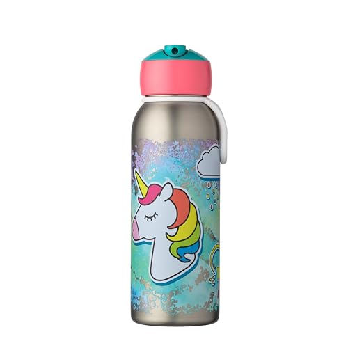 Mepal - Thermoflasche Flip-up Campus - Isolierte Trinkflaschen für Kinder - Edelstahl Thermosflasche - 4 Stunden heiß & 12 Stunden kalt - BPA-frei - 350 ml - Unicorn von Mepal