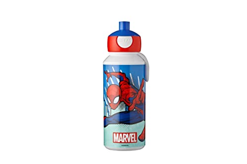 Mepal - Trinkflasche Pop-up Campus - Wasserflasche - Auslaufsichere Flasche für die Schule - Wiederverwendbar - BPA-frei & Spülmaschinenfest - 400 ml - Spiderman von Mepal