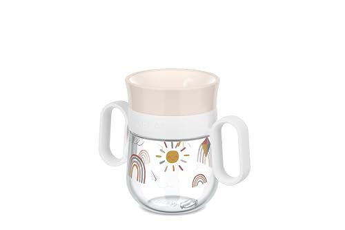 Mepal - Trinklernbecher 360° Mio - Auslaufsicher - 360 Rand ermöglicht das Trinken von jeder Seite - Leicht zu haltende Griffe - 200 ml - Sunshine & Rainbow von Mepal