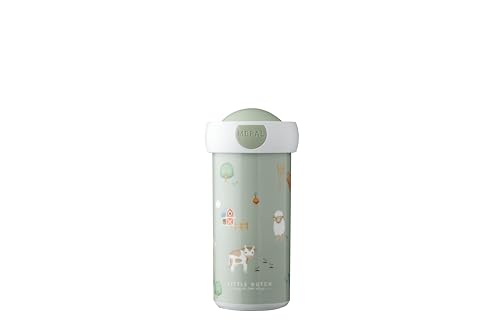 Mepal - Verschlussbecher Campus - Trinkbecher Little Dutch - Auslaufsicherer Wasserflasche für Kinder - Wiederverwendbarer Becher - BPA-frei & Spülmaschinenfest - 300 ml - Little Farm von Mepal