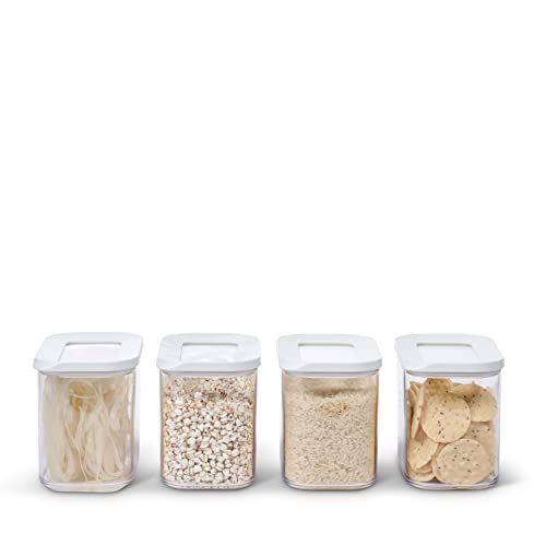Mepal 4-teiliges Set Vorratsdosen mit Deckel - Lebensmittelbehälter Rechteckige - Küchenorganizer aus Kunststoff - Vorratsbehälter Luftdicht - 4 x 1000 ml - White von Mepal