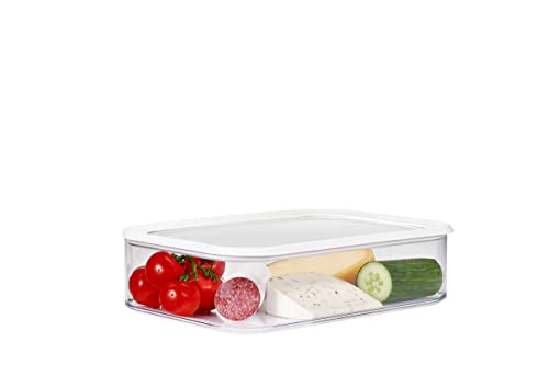 Mepal - Kühlschrank Aufbewahrungsbox Modula XXL - Lebensmittelbehälter mit Deckel - Küchenorganizer & Plastik Vorratsbox - Stapelbarer und luftdichter Kühlschrank - Organizer - 4800 ml - White von Mepal