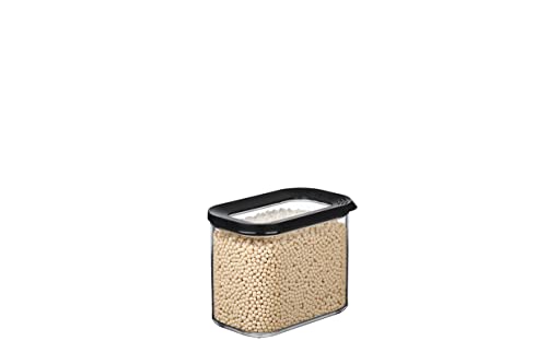Mepal - Lebensmittelbehälter Rechteckige Modula - Transparente Vorratsbox mit Deckel - Küchenorganizer & Aufbewahrungsbox aus Kunststoff - Stapelbar & Luftdicht - 1000 ml - Black von Mepal
