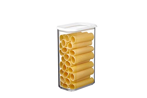 Mepal Transparente Vorratsdosen mit Deckel - Lebensmittelbehälter Rechteckige - Küchenorganizer & Aufbewahrungsbox aus Kunststoff - Vorratsbehälter Luftdicht & Stapelbar - 2000 ml - White von Mepal