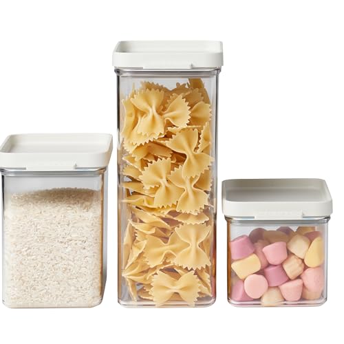 Mepal Vorratsdosen mit Deckel 3er-Set - Vorratsbehälter Luftdicht & Stapelbar - Küchenaufbewahrung & Organisation - Spülmaschinenfest - 700 ml, 1100 ml & 2000 ml - Nordic white von Mepal