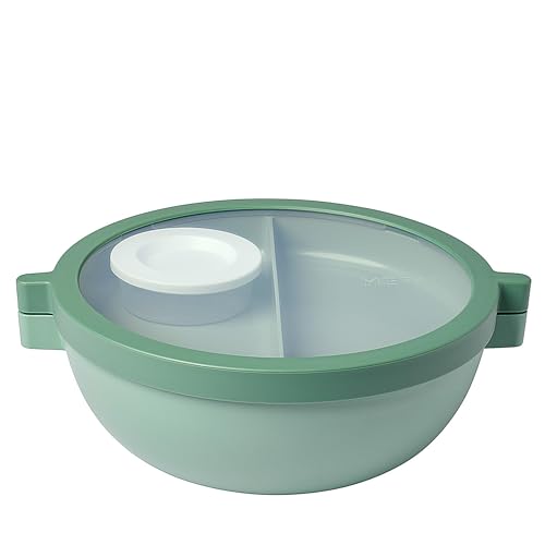 Mepal - Bento-Lunchbowl Vita - Brotdose mit Fächern - Extra Fach mit Deckel, Dressing-Deckel & Tablett - Bentobox - Salatbox to-go - Nordicsage von Mepal