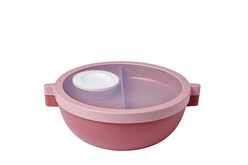 Mepal - Bento-Lunchbowl Vita - Brotdose mit Fächern - Extra Fach mit Deckel, Dressing-Deckel & Tablett - Bentobox - Salatbox to-go - Vivid mauve von Mepal