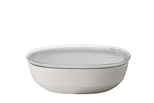 Mepal – Servierschale mit Deckel Silueta – Spülmaschinen- und mikrowellenfest – Salatschüssel – Tapas Teller – Geschirr – 4000 ml – Nordic white von Mepal