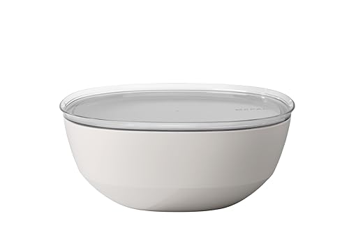 Mepal – Servierschale mit Deckel Silueta – Spülmaschinen- und mikrowellenfest – Salatschüssel – Tapas Teller – Geschirr – 5000 ml – Nordic white von Mepal