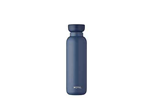 Mepal - Isolierflasche Ellipse - Doppelwandige Thermo Wasserflasche - Thermosflasche für Unterwegs - 12 Stunden heiß & 24 Stunden kalt - Edelstahl - 500 ml - Nordic Denim von Mepal