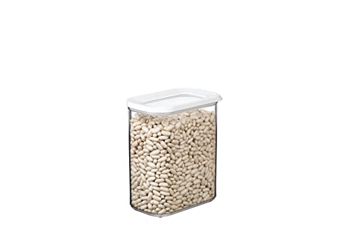 Mepal Transparente Vorratsdosen mit Deckel - Lebensmittelbehälter Rechteckige - Küchenorganizer & Aufbewahrungsbox aus Kunststoff - Vorratsbehälter Luftdicht & Stapelbar - 1500 ml - White von Mepal