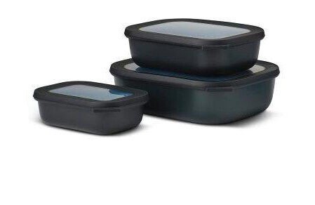 Starter Set Cirqula     rechteckig flach Multibowl 3tlg. nordic black von Mepal