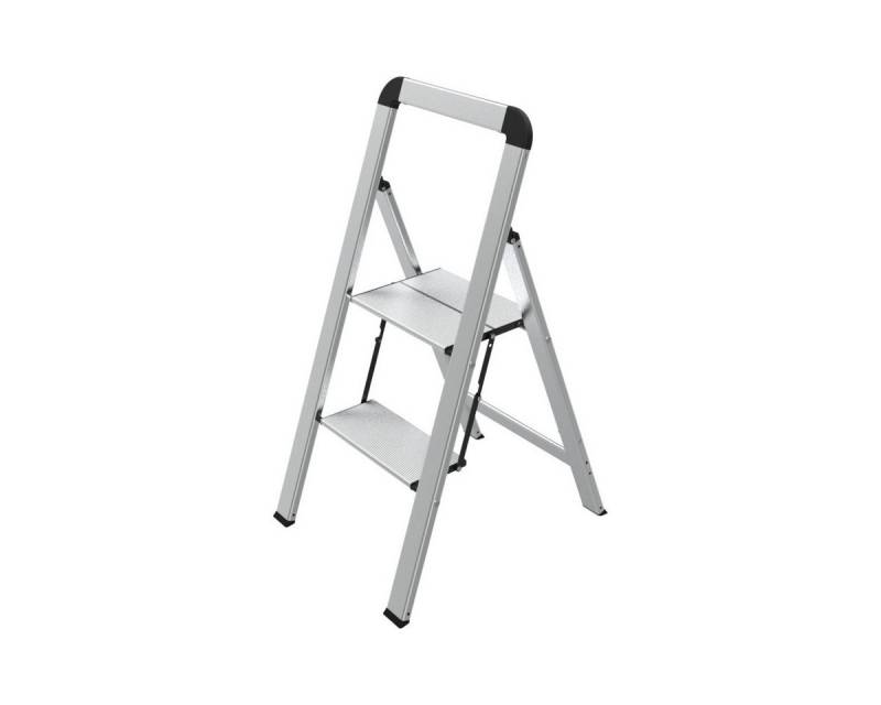 Mephisto-Tools Stehleiter Mephisto Trittleiter Klappleiter 2 Stufen mit Bügel 150 kg Tragkraft, Trittleiter Klappleiter Stufenleiter Haushaltsleiter flach von Mephisto-Tools