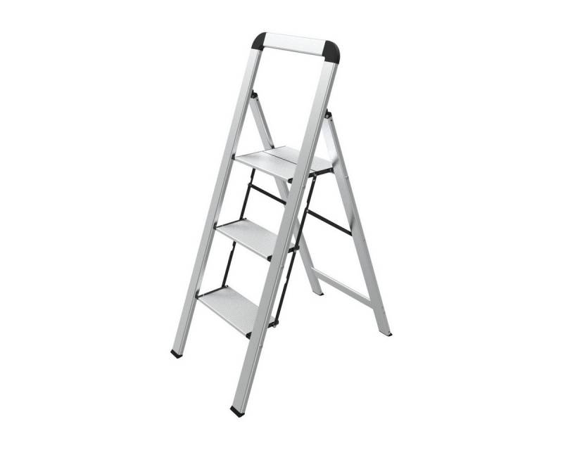 Mephisto-Tools Stehleiter Mephisto Trittleiter Klappleiter 3 Stufen mit Bügel 150 kg Tragkraft, Trittleiter Klappleiter Stufenleiter Haushaltsleiter flach von Mephisto-Tools
