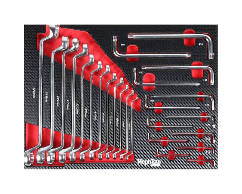 Mephisto-Tools Werkzeugset, (Set), metrisch, inkl. Soft Inlay in Carbon-Optik von Mephisto-Tools
