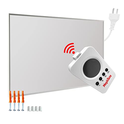 Mephisto Infrarotheizung Wand- Deckenheizung Standheizung energiesparend Elektroheizung inkl. Fernbedienung und Thermostat WiFi APP Steuerung 300W von Mephisto