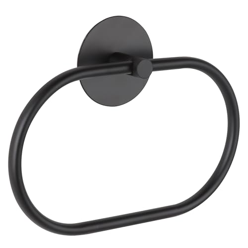 Meplait Handtuchring, Selbstkleber Bad Handtuchhalter aus Edelstahl Handtuchhalter Wand Handtuchhalter ausgestattet Badezimmer Zubehör (Schwarz) von Meplait