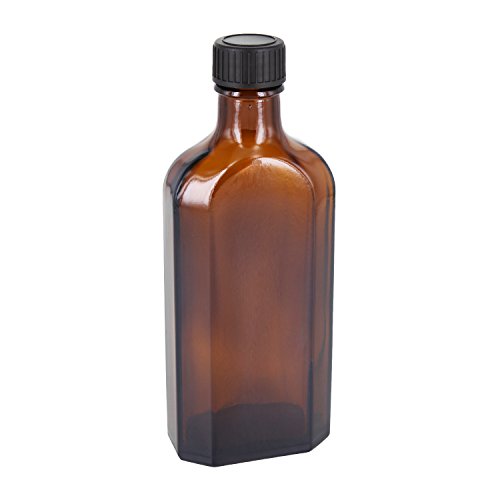 Meplatflaschen 3 x 200ml Braunglas inkl. Schraubverschluss Standard 22mm schwarz mit LKD-Dichtungseinlage von Meplatflaschen