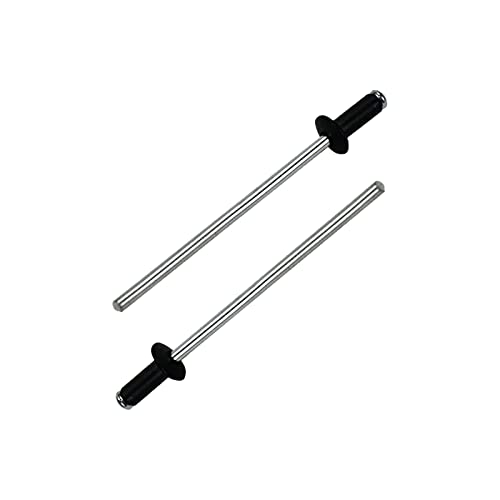 Meprotal 50 Stück Aluminium-Blindnieten mit gewölbtem Kopf, 2,4 x 6 mm, Schwarz von Meprotal