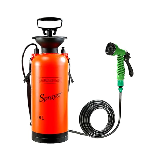 Drucksprüher Camping Dusche, Tragbare Outdoor Camping Dusche Sprühgerät Für Den Pflanzenschutz, 5/8L Multifunktions-Badebrause, Blumenbewässerung, Autowäsche, Kleine Brause Für Unterwegs von Mequou