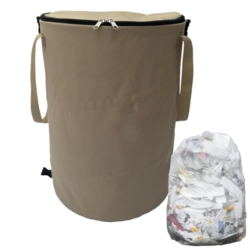 Gartenabfallsack Faltbarer Camping Mülleimer Mit Reißverschlüssen, Tragbarer Gartenabfallsack Mit Reißverschluss, 37 L Wiederverwendbarer, Faltbarer Mehrzweckbehälter Für Rasen, Garten von Mequou