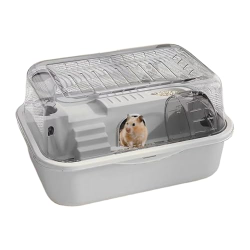 Haustier Hamsterheim, Pp Zweistöckiges Leises Hamsterkäfig Mit Laufrad - Bieten Sie Platz Zum Ausruhen Und Spielen | Für Hamster Gerbil Chinchilla Eichhörnchen Kaninchen 35x25x18,5 cm von Mequou