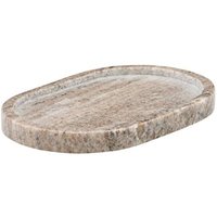 Meraki - Marmor Tablett oval 19,5 cm, beige von Meraki